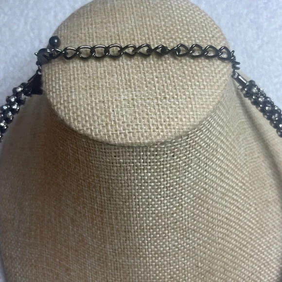 NWOT Kenneth Jay Lane Rhinestone Gunmetal Choker - Picture 6 of 7